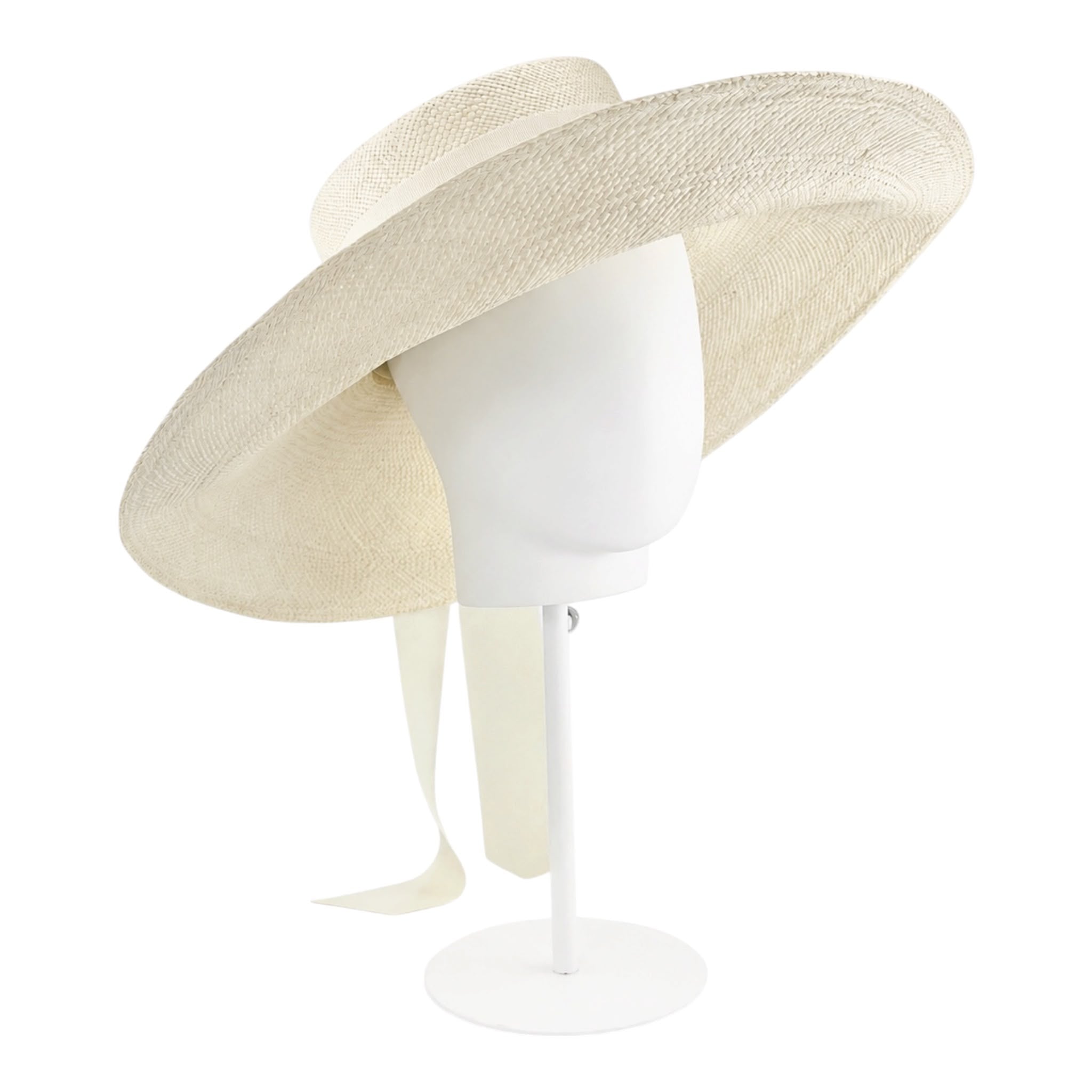 Panama Grande soft ivory Panama hat with the brim softly lifted, Maria Monica London