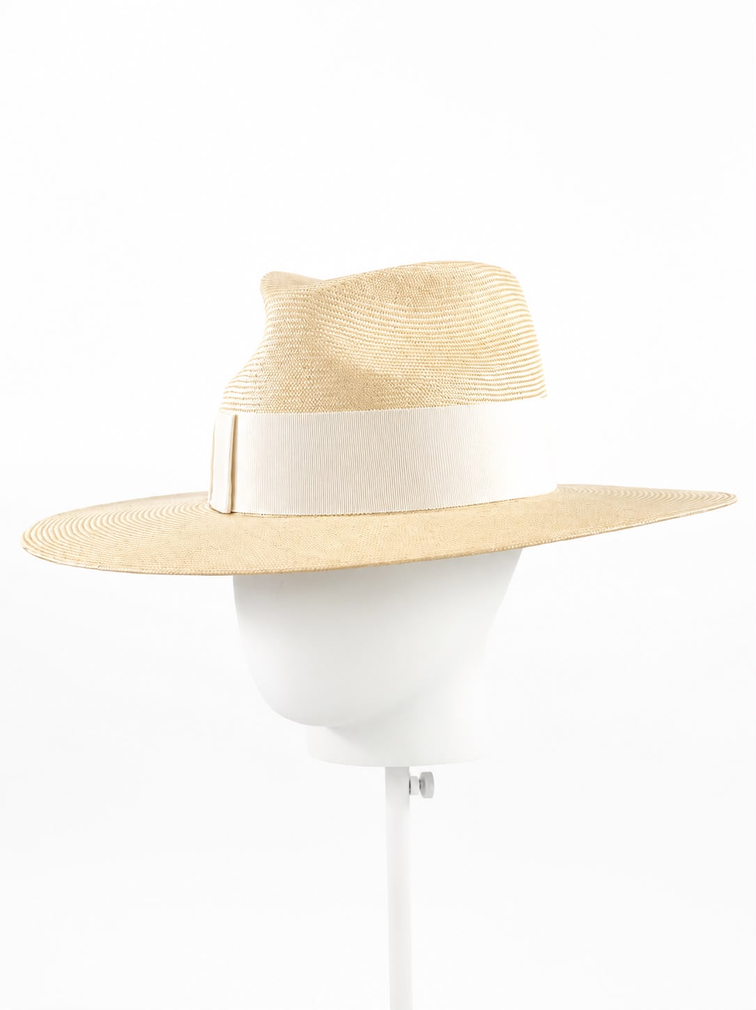 Cream parasisal fedora, side view showing the brim, Maria Monica London