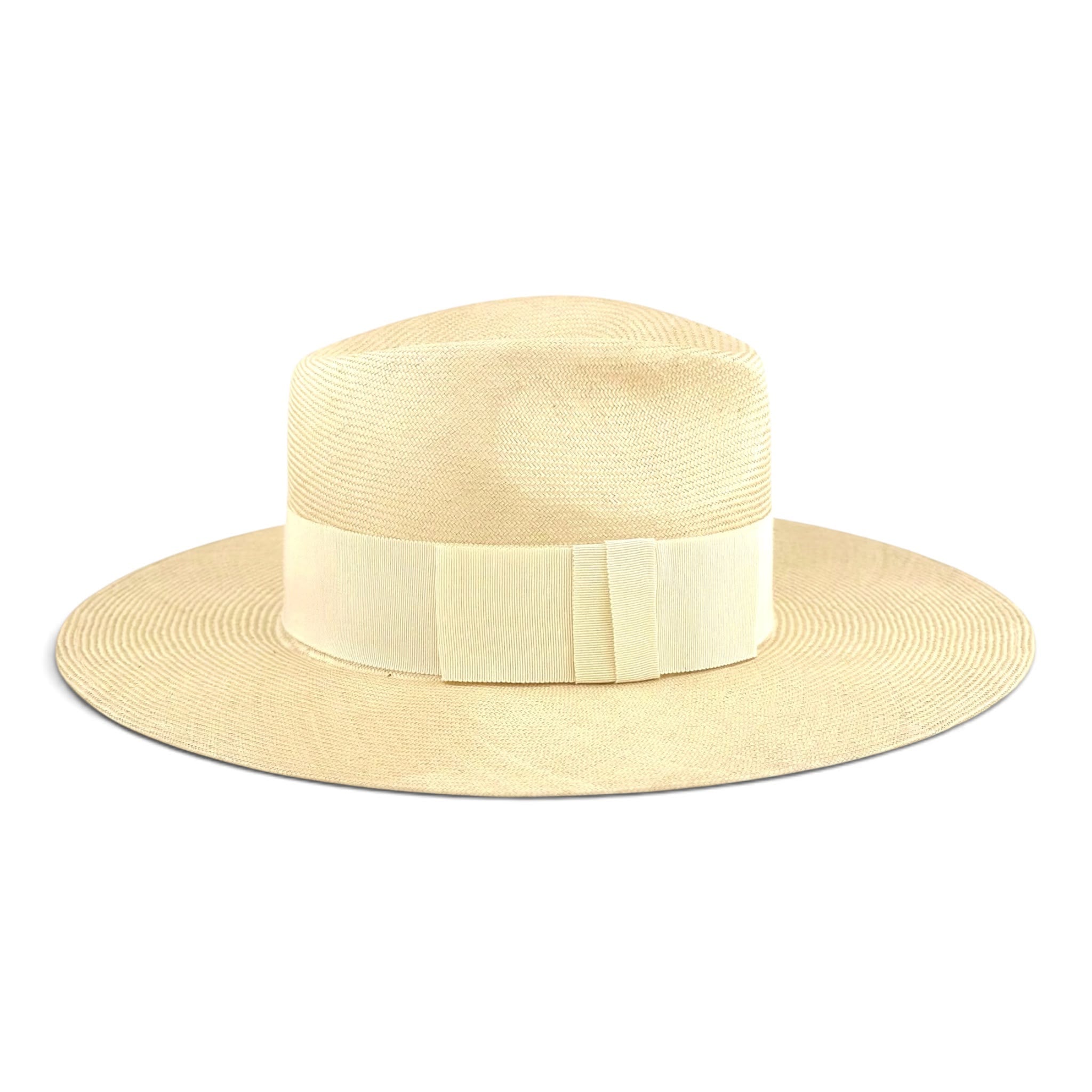 Cream parasisal fedora, front view, Maria Monica London